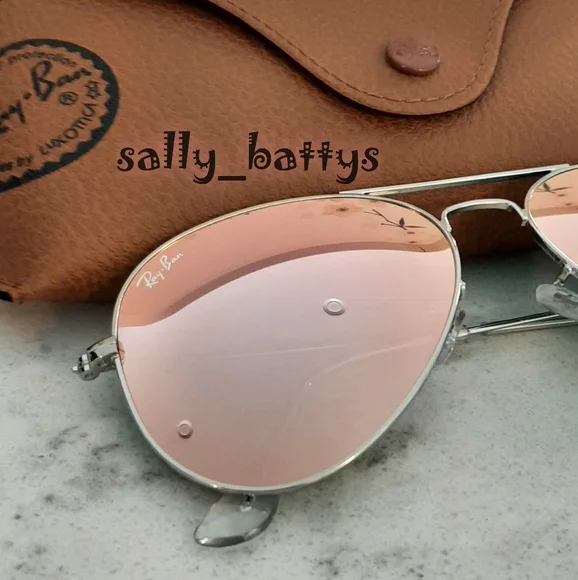 Ray-Ban (Store Display) Aviator Reflective Pink Lenses RB3025 Mirror - Picture 4 of 12